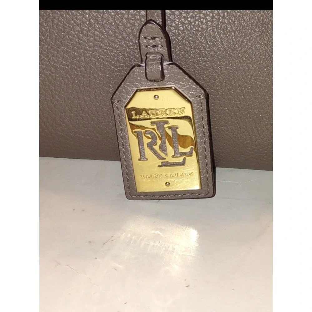 Lauren Ralph Lauren Cross Body Purse Taupe, Inside pocket, Shoulder Strap 18x13 - Picture 2 of 11